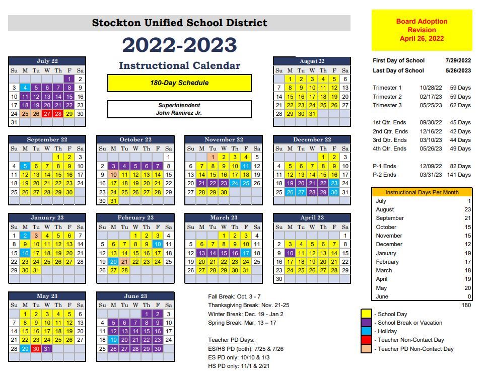  instructional calendar